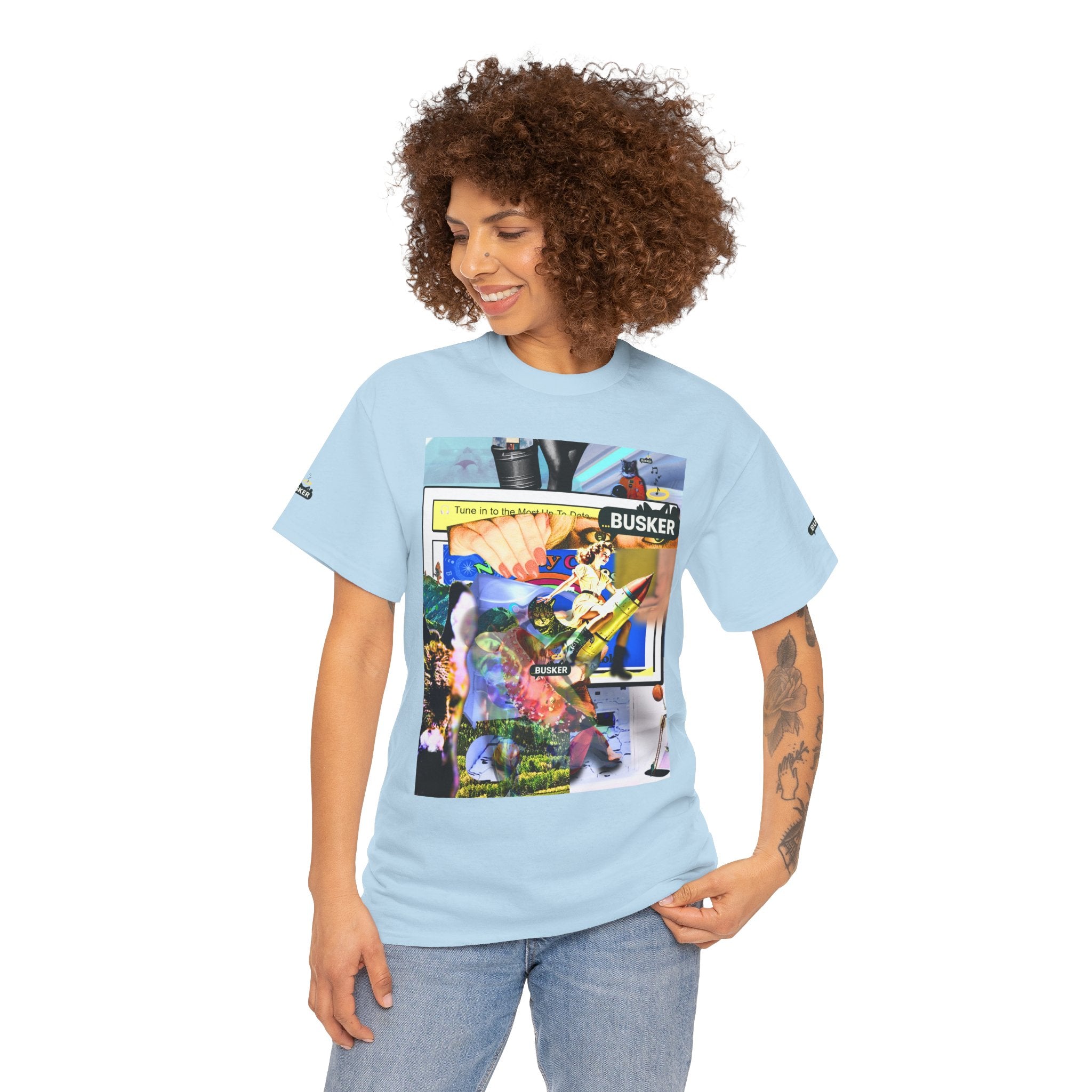 Cool Graphic Unisex Heavy Cotton Tee - 'Busker' Design