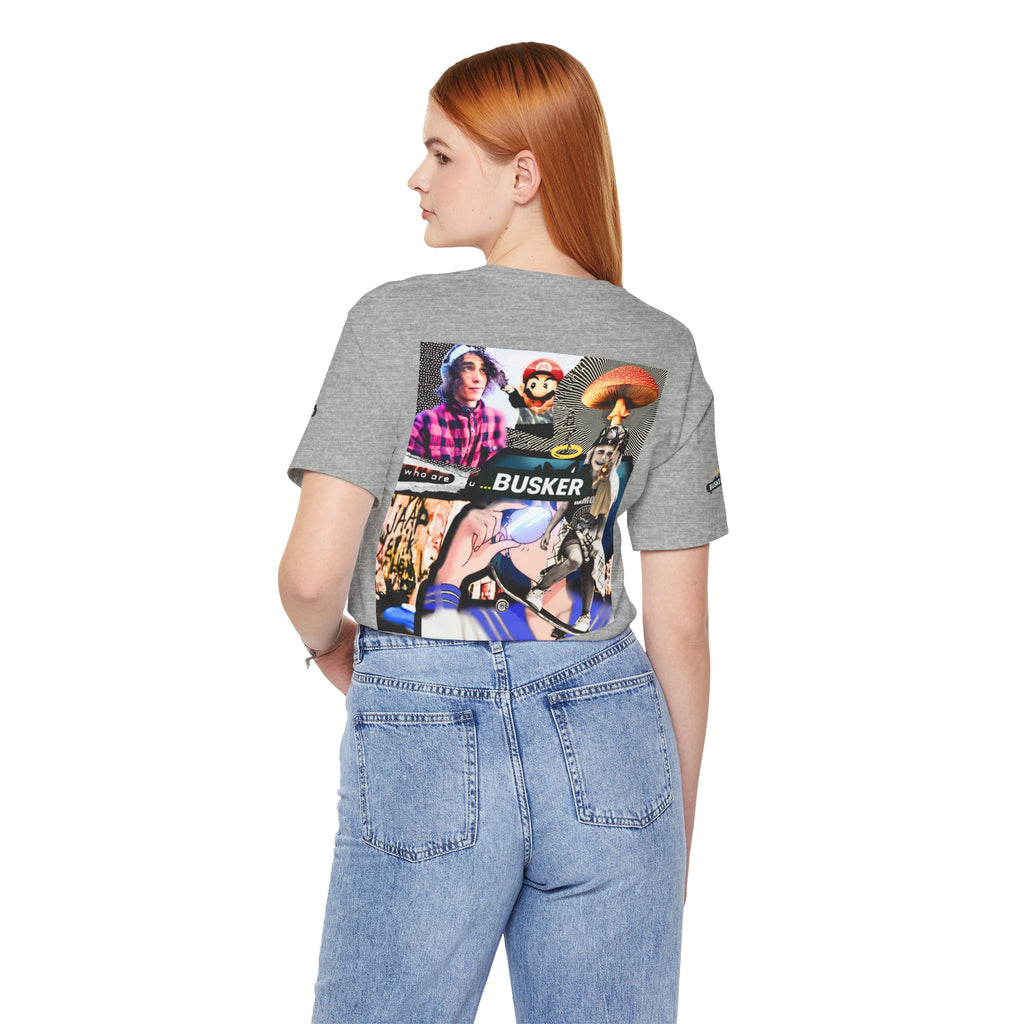 Busker Vibe Unisex Tee - Music & Art Collage Design