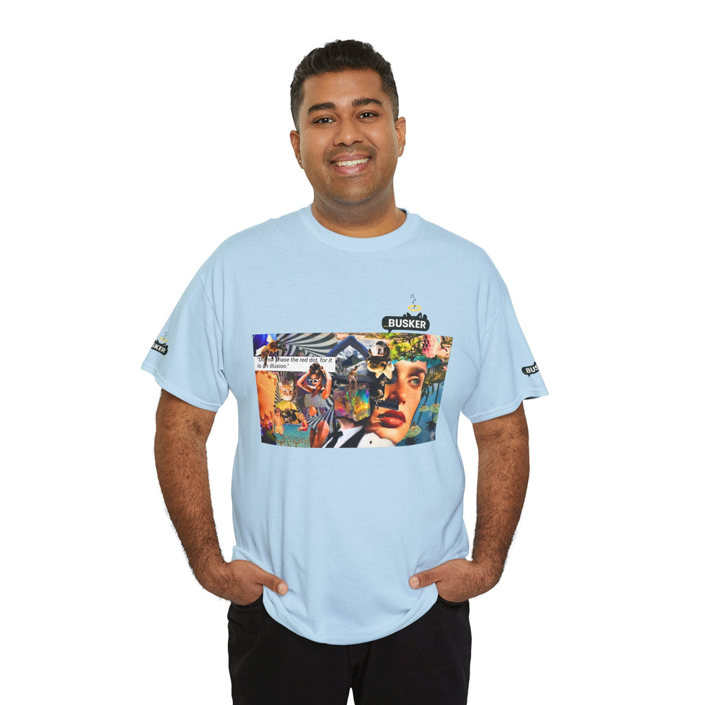 Artistic Unisex Heavy Cotton Tee - Vibrant Busker Design