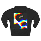 Colorful Space Cat Fleece Hoodie, Cozy, Unique, Gift for Cat Lovers, Birthday, Casual Wear, Fun Design