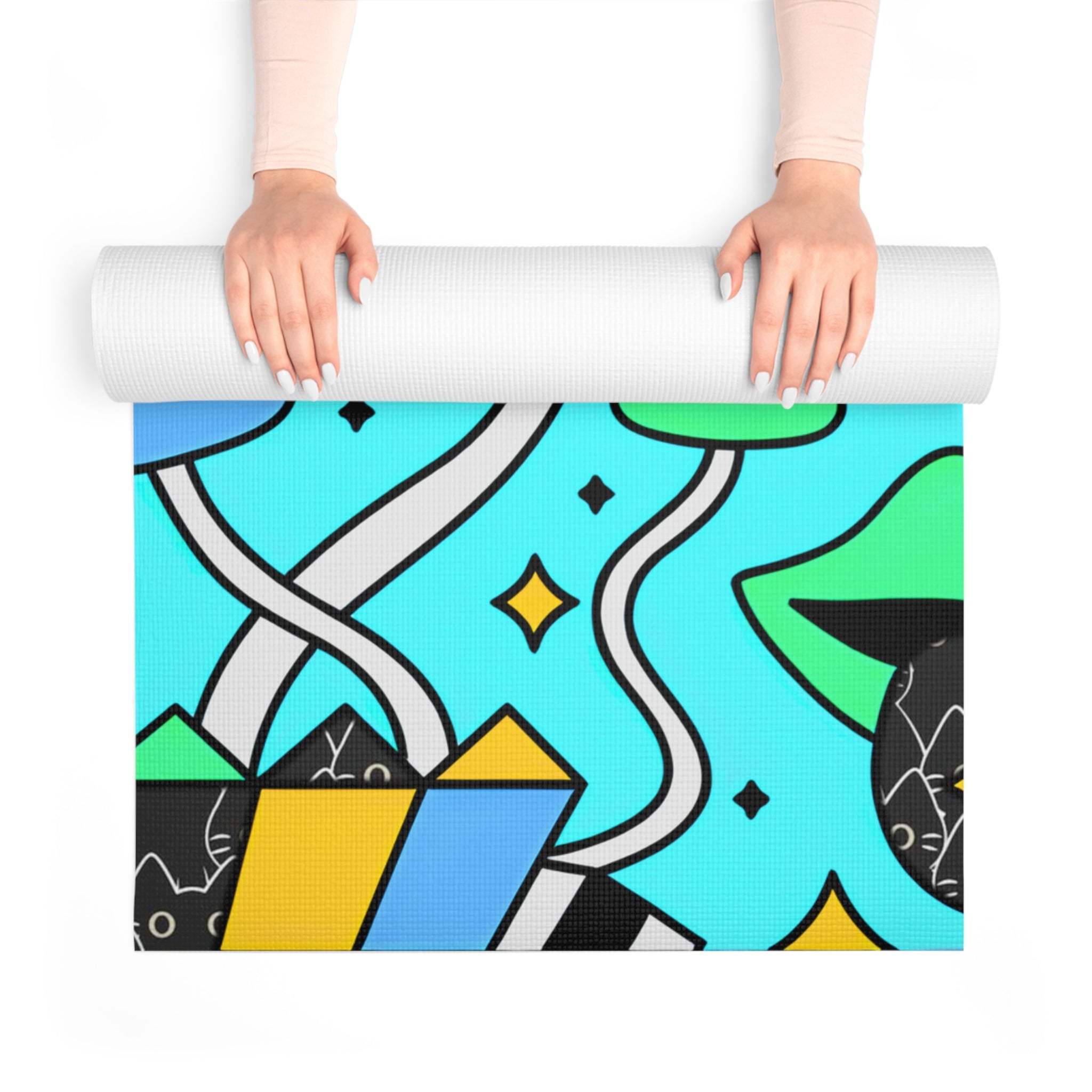 Vibrant Foam Yoga Mat - Colorful Fitness Mat for Home Workouts, Meditation, Exercise, Gift for Yoga Lovers, Wellness Mat