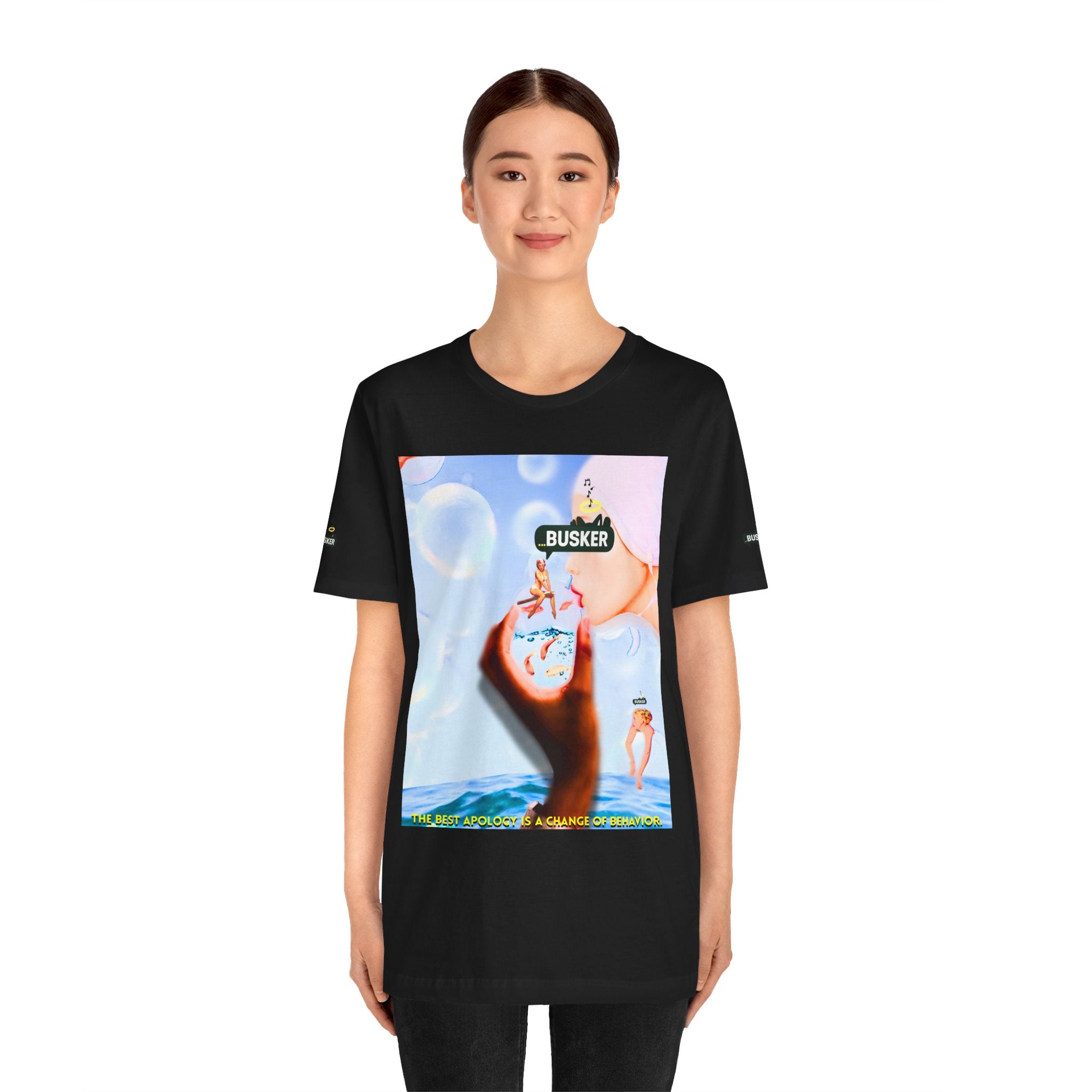 Busker Vibe Unisex Jersey Tee – Colorful Artistic Design for Summer Fun