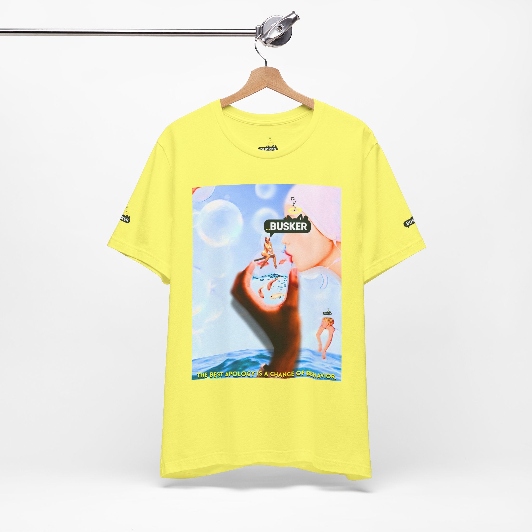 Busker Vibe Unisex Jersey Tee – Colorful Artistic Design for Summer Fun