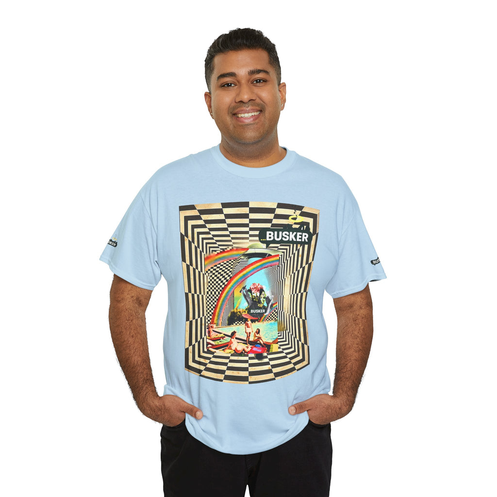 Retro Busker Graphic Tee - Unisex Heavy Cotton