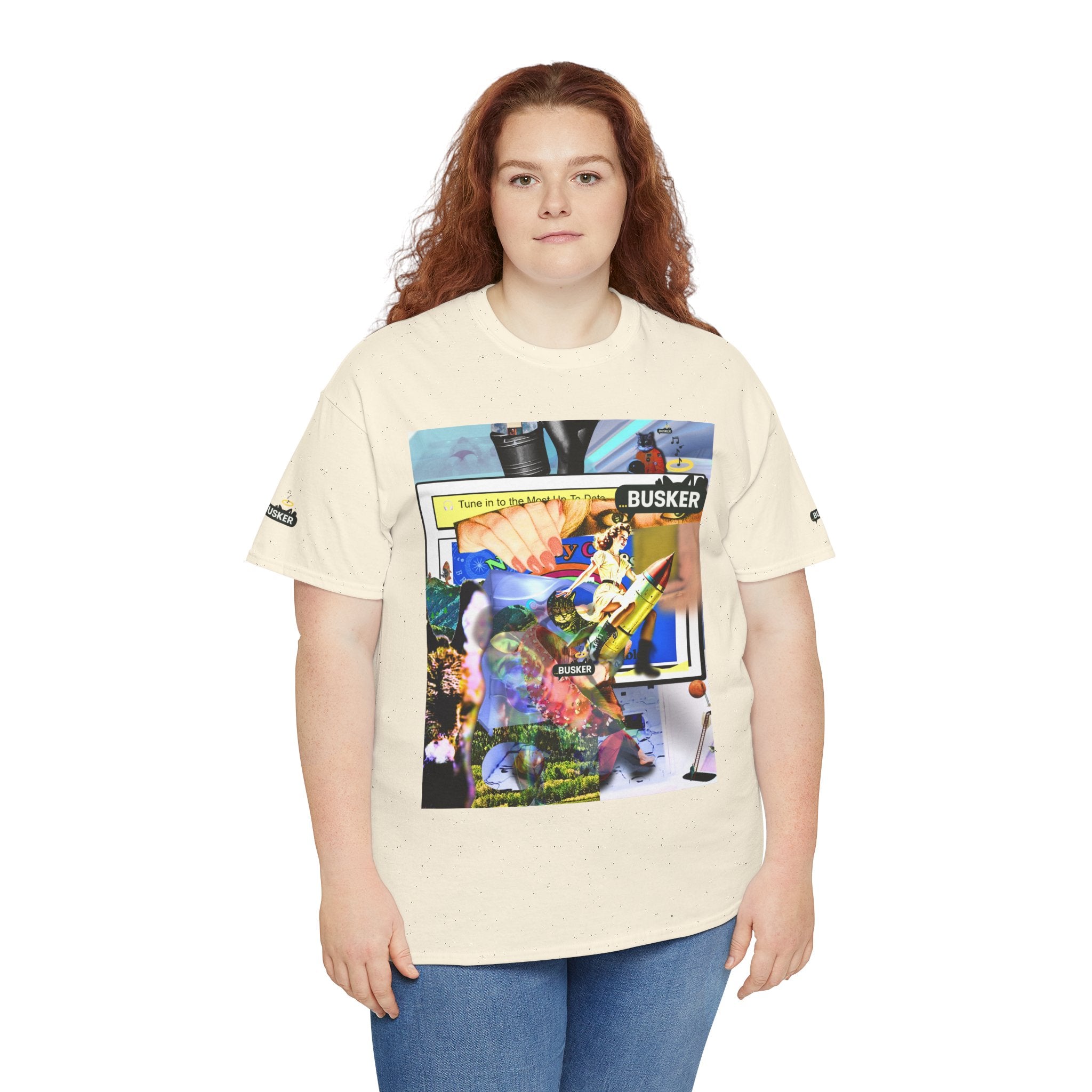 Cool Graphic Unisex Heavy Cotton Tee - 'Busker' Design