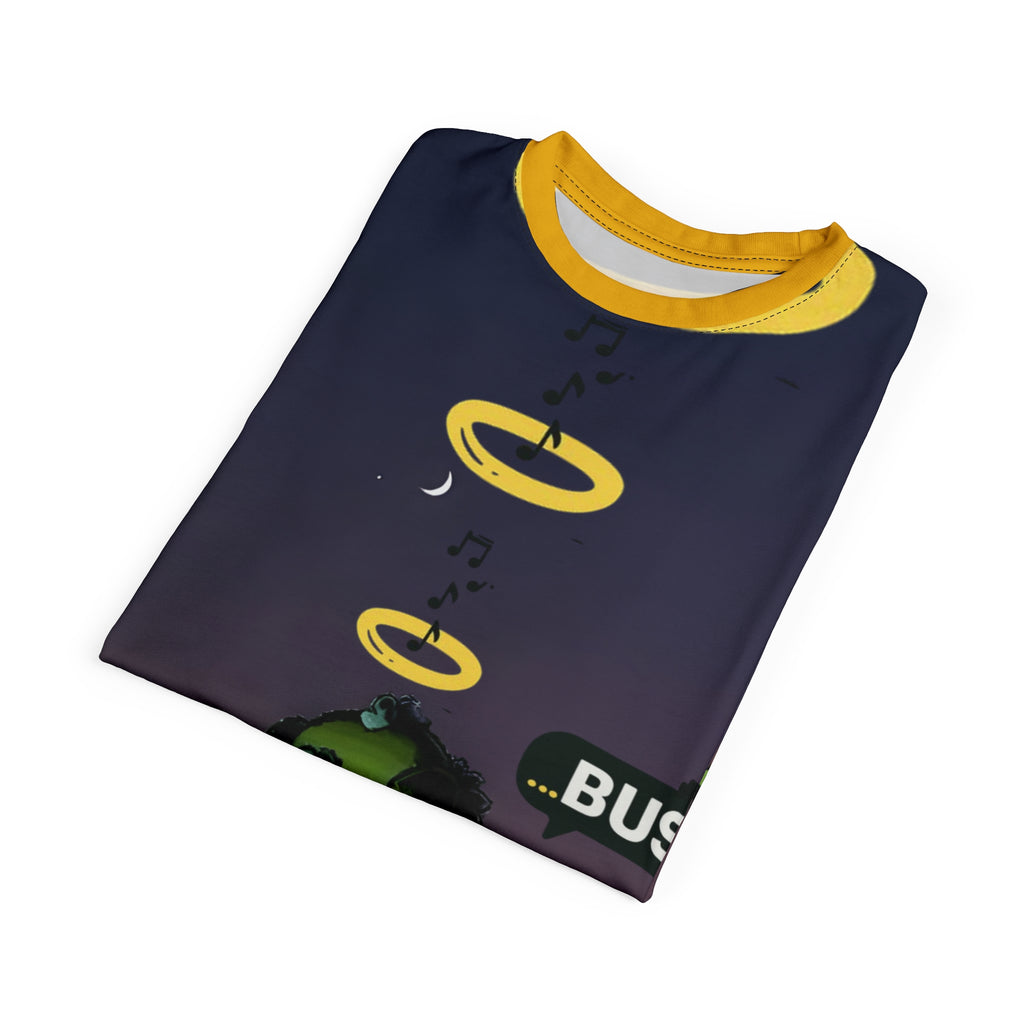 Rooftop Dino Busker Tee | Fun Graphic Shirt for Music Lovers, Festivals, Retro Style, Unisex T-Shirt, Unique Gift Idea