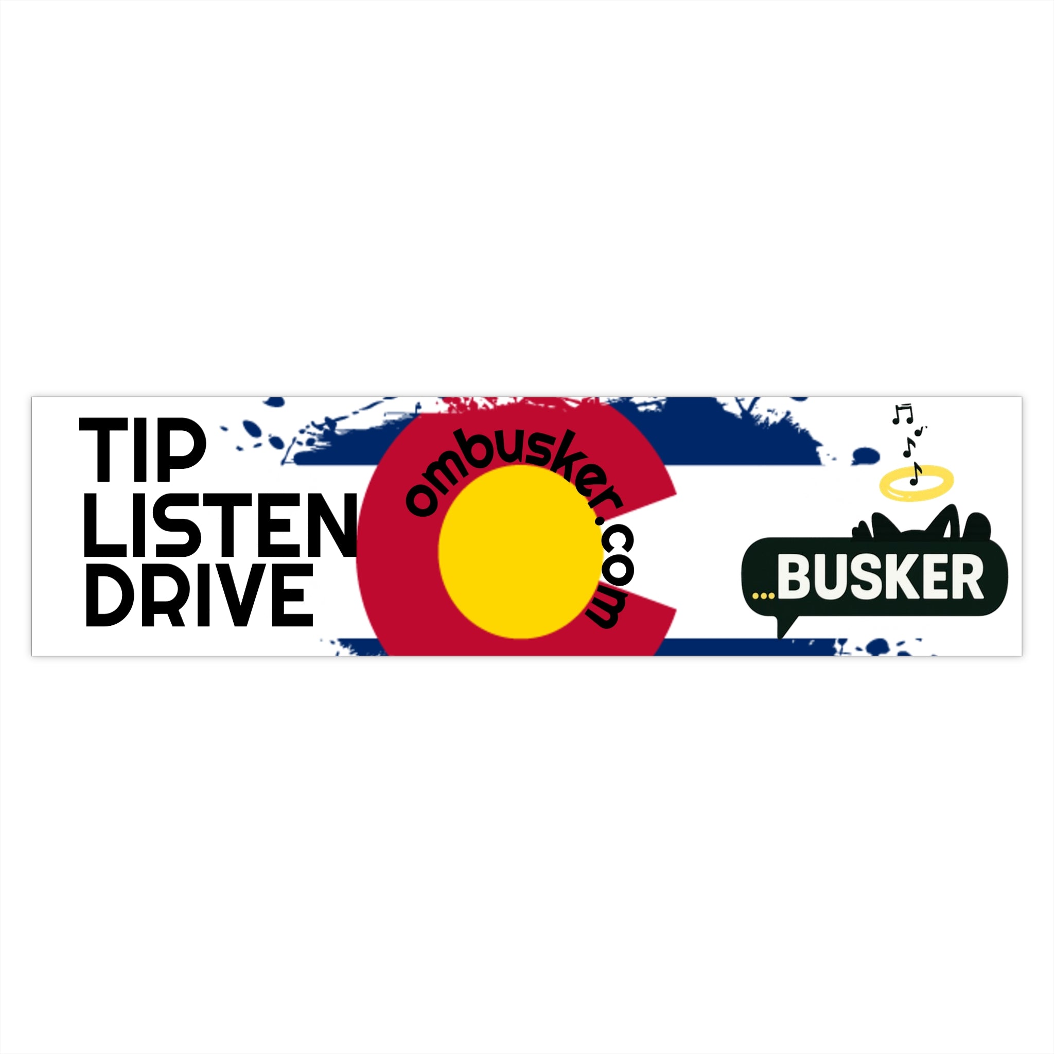 Colorful Busker Bumper Stickers | Creative Car Decor, Unique Gift for Music Lovers, Road Trip Essentials, Travel Accessories