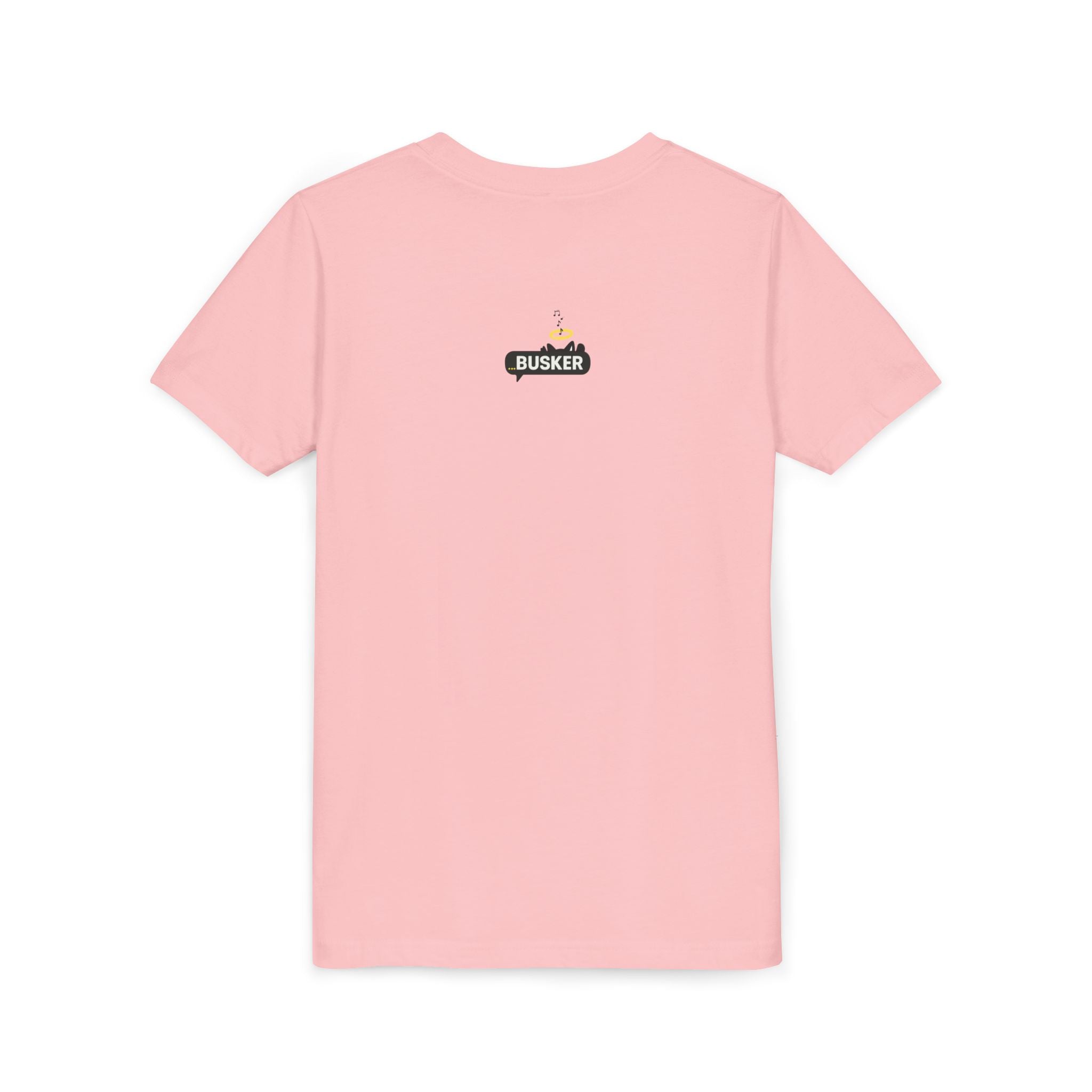 Whimsical Youth Tee with 'Busker' Design, Fun Gift, Summer Style, Music Lovers, Kid's Fashion, Creative Apparel