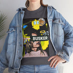 Artistic Unisex Heavy Cotton Tee - 'BUSKER' Graphic Design