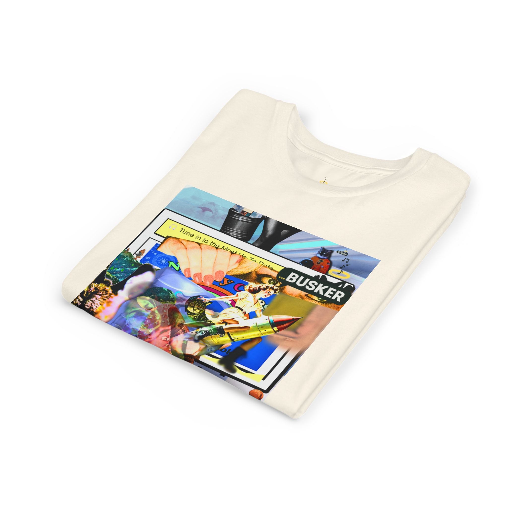 Colorful Youth Short Sleeve Tee - "Busker" Graphic Art Top