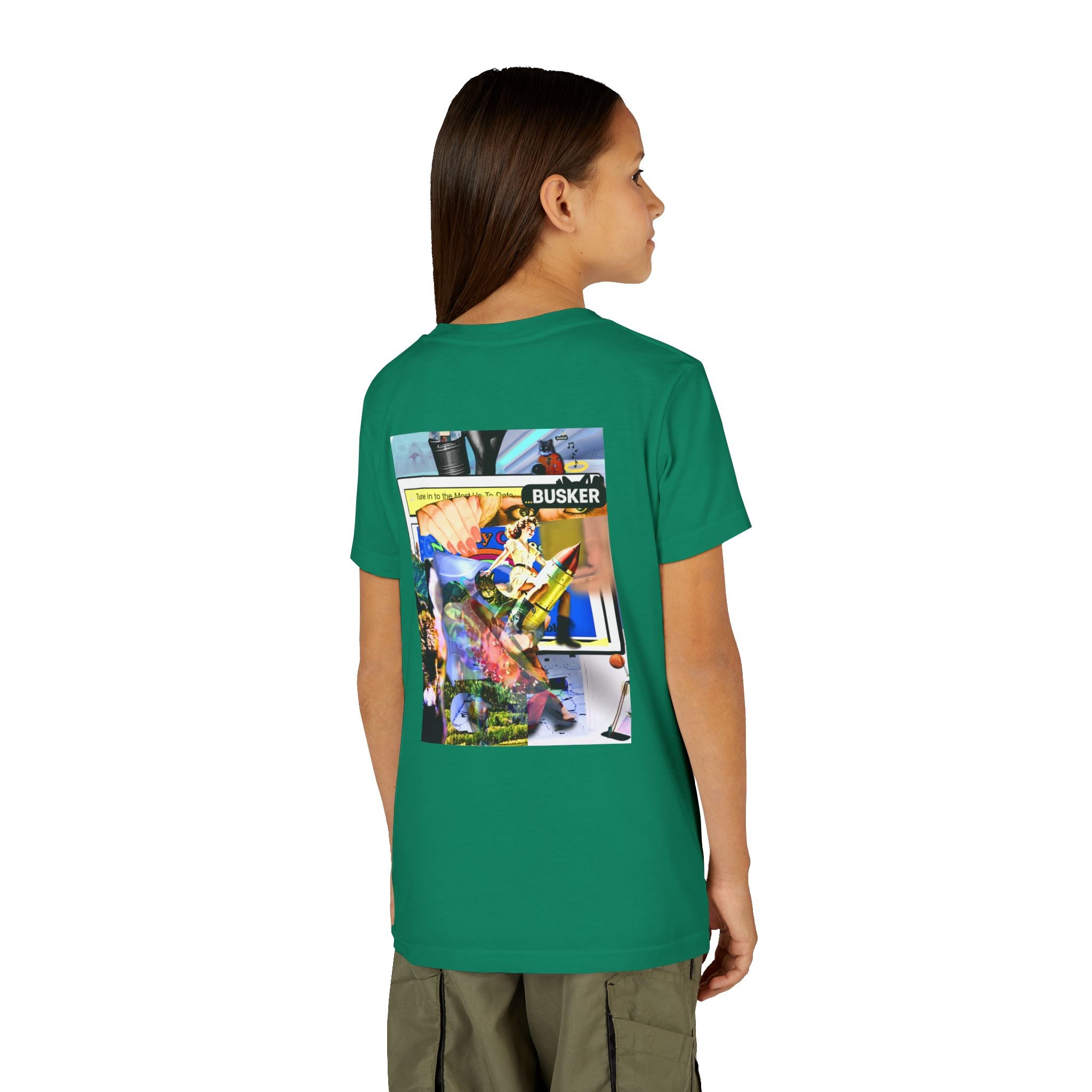 Colorful Youth Short Sleeve Tee - "Busker" Graphic Art Top