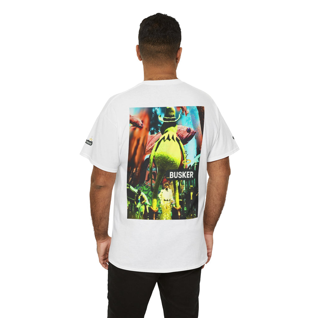 Vibrant Busker Graphic Tee for Art Enthusiasts