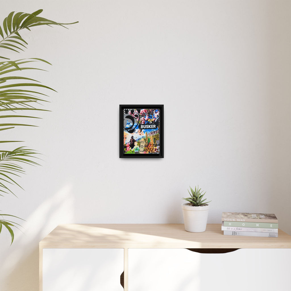 Busker Collage Matte Canvas Print — Framed Multi‑Color Wall Art
