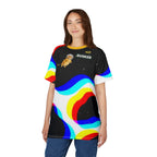 Cosmic Cat Unisex Tee, Bold Graphic T-Shirt for Astronaut Lovers, Fun Gift for Space Enthusiasts, Festival Wear, Statement Fashion