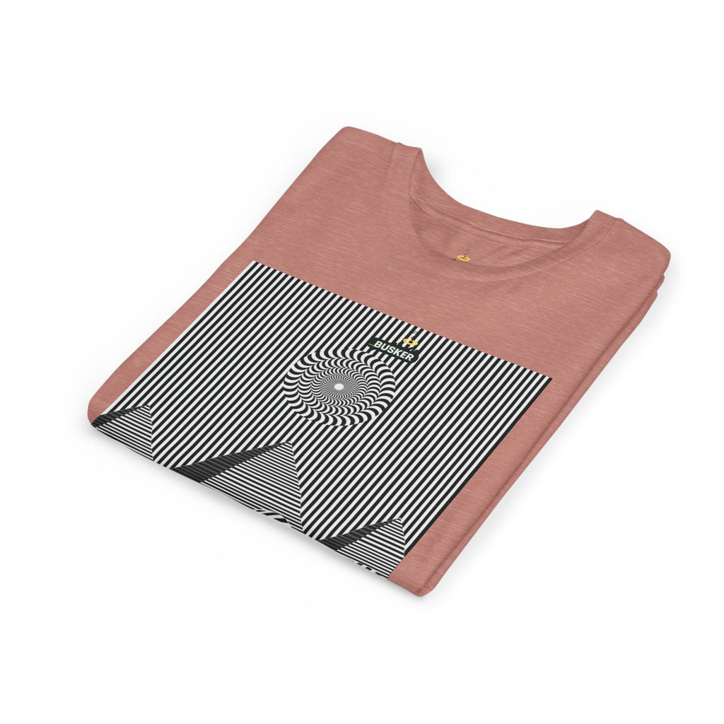 Stylish Youth Tee with Sunset Geometric Design, Summer Apparel, Kids Fashion, Gift for Birthdays, Fun Casual Wear, Graphic Tee