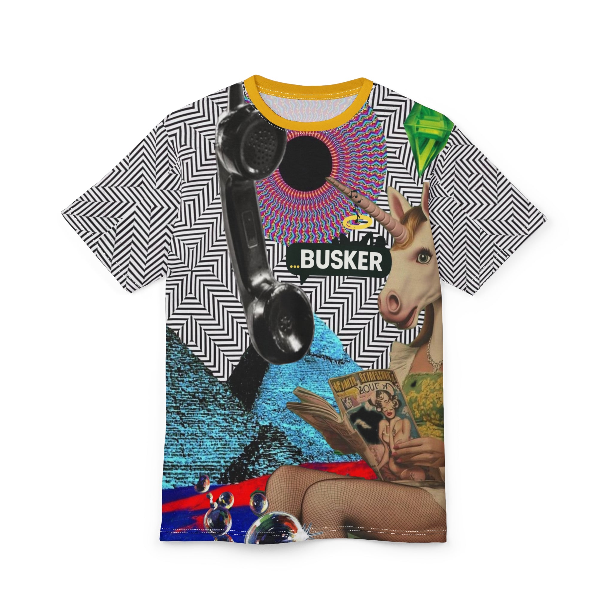 Vibrant Graphic Tee, Unisex Artistic Shirt, AOP T-Shirt for Bold Fashion, Unique Gift for Creatives, Streetwear Style, Fun Statement Tee