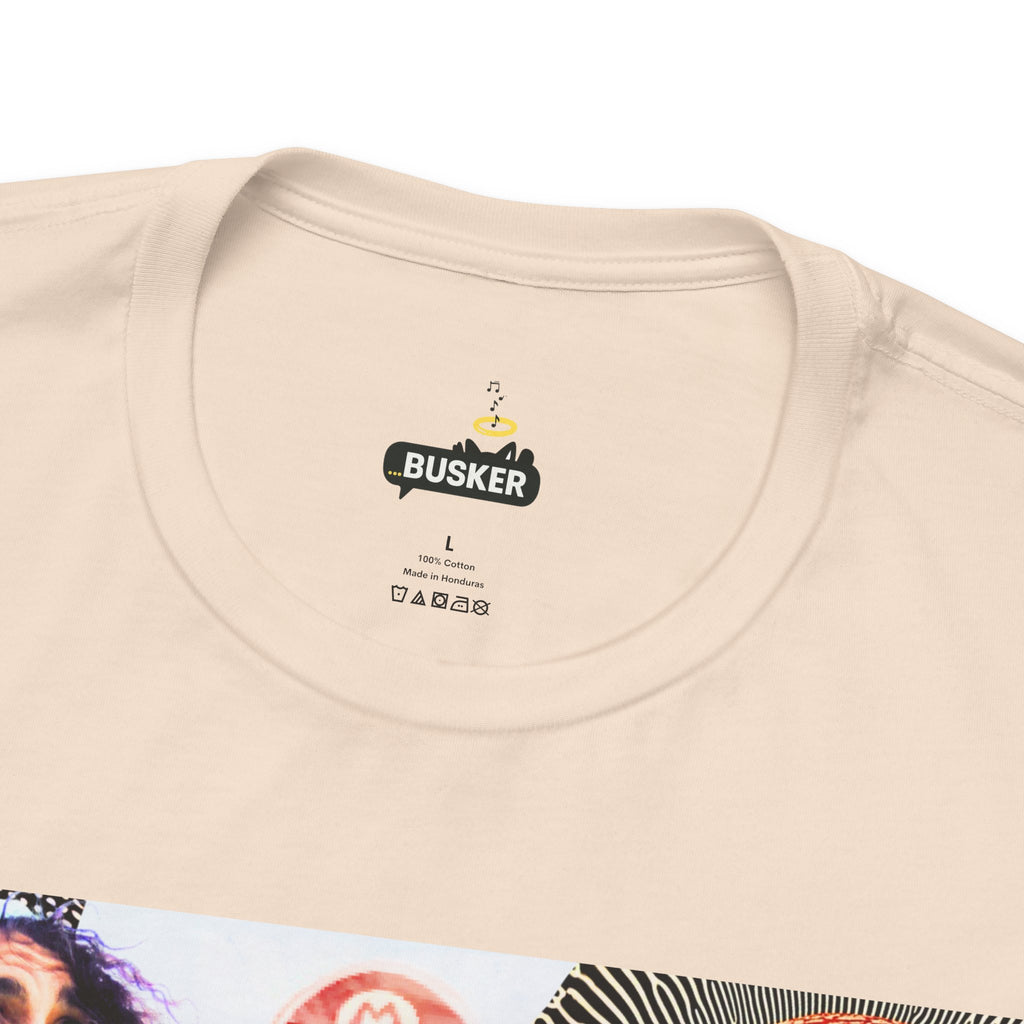 Busker Vibe Unisex Tee - Music & Art Collage Design