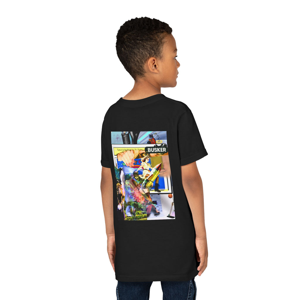 Colorful Youth Short Sleeve Tee - "Busker" Graphic Art Top