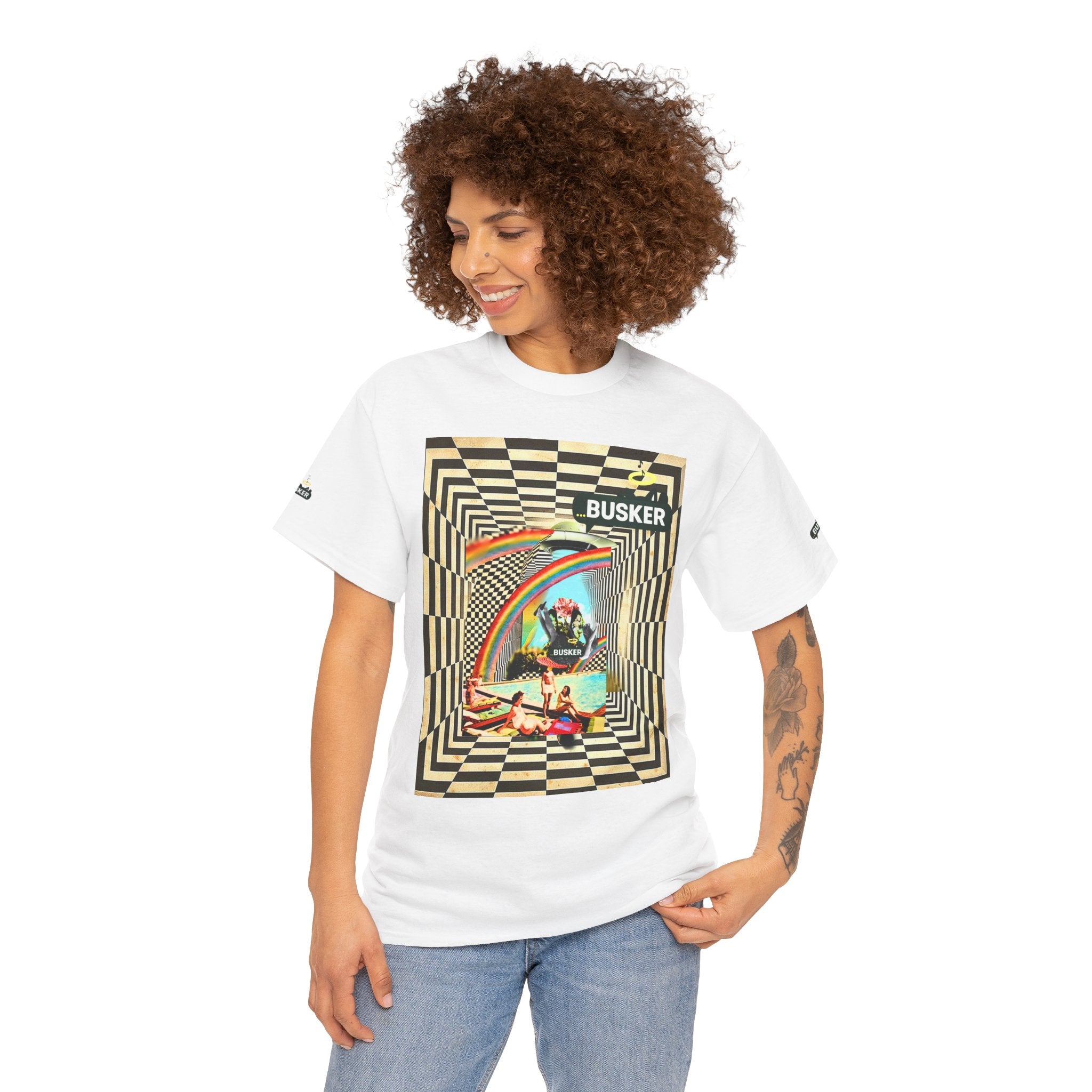 Retro Busker Graphic Tee - Unisex Heavy Cotton