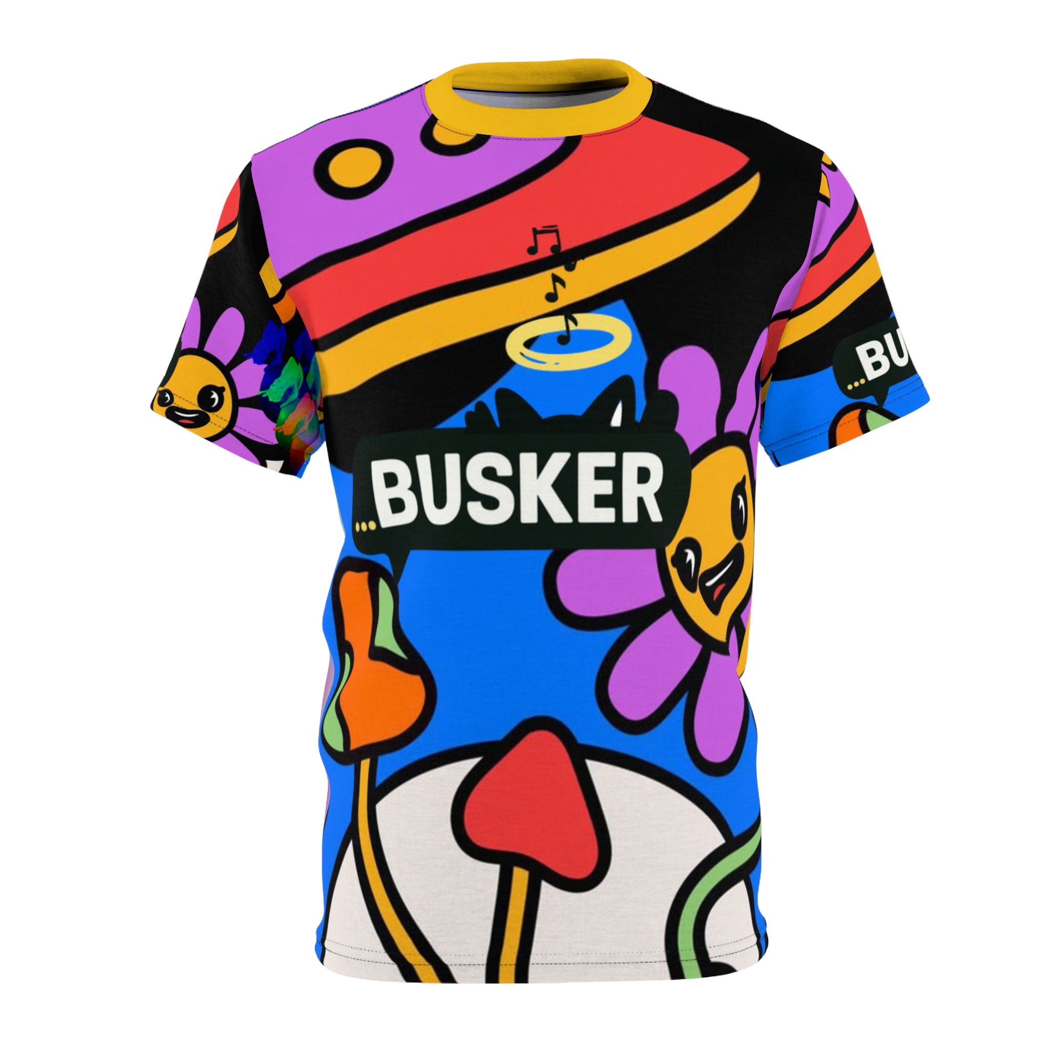 Busker Vibes Unisex Tee, Fun Graphic Shirt for Music Lovers, Trendy Colorful T-Shirt, Unique Gift for Festivals, Street Artists Fashion