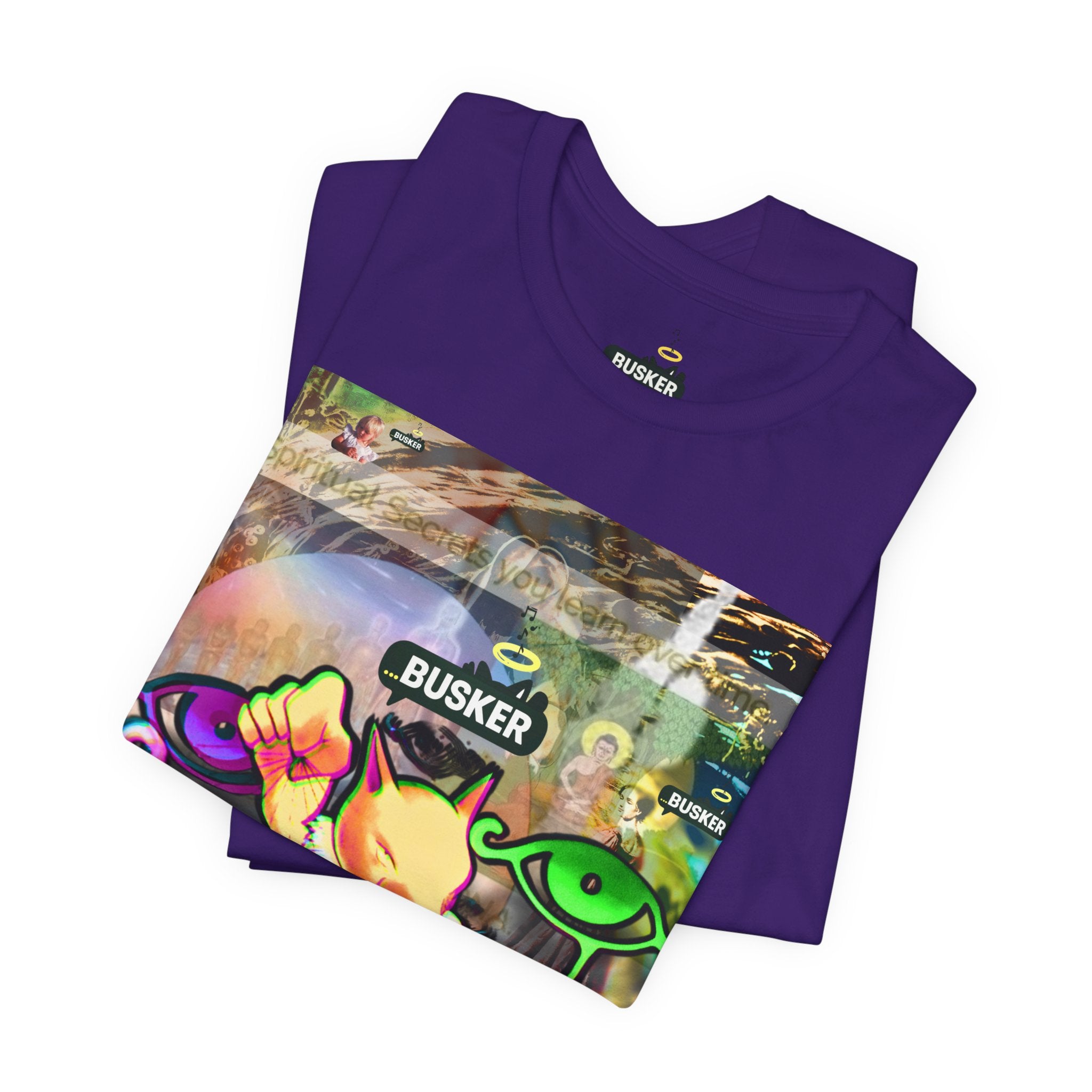 Vibrant Busker Art Tee for Creative Souls