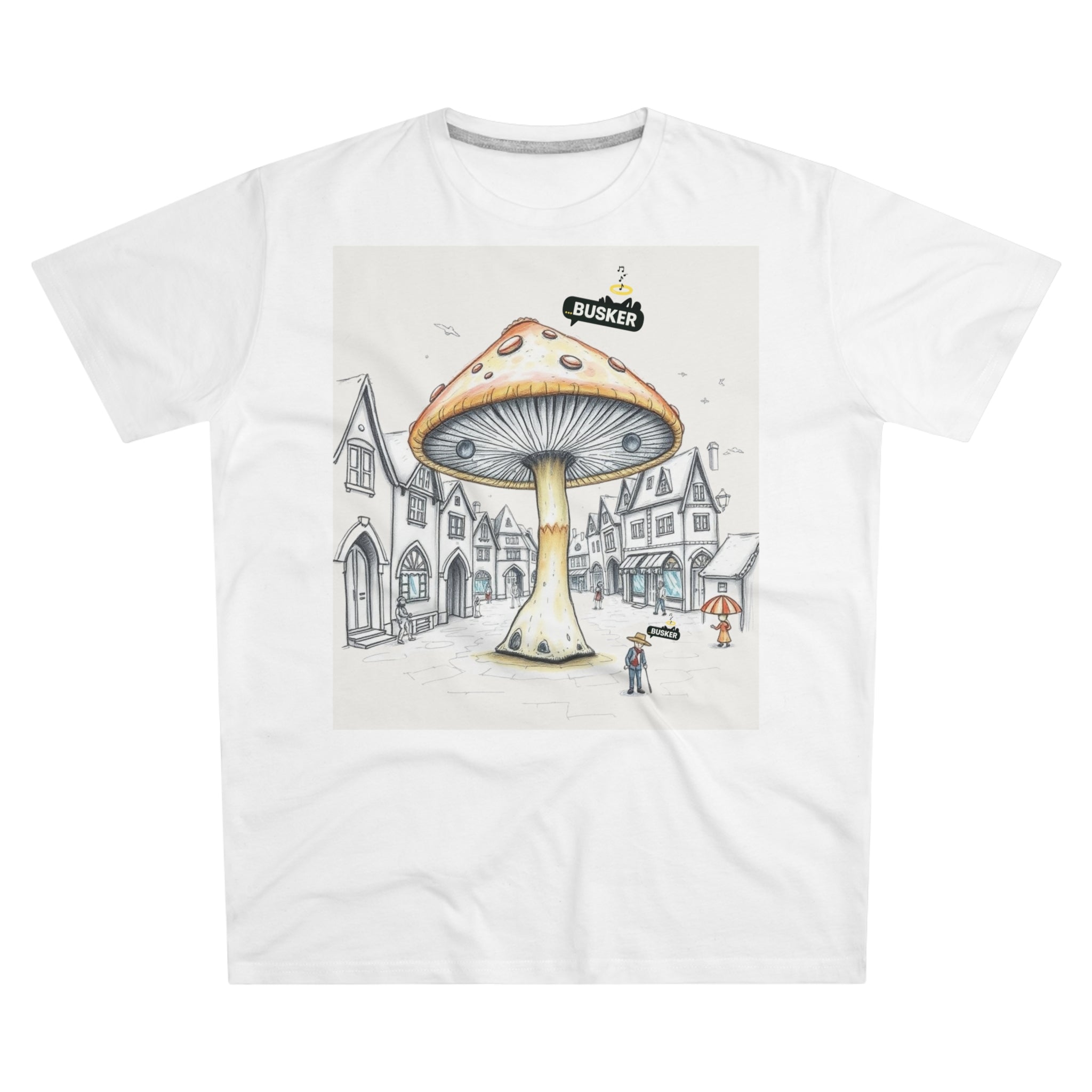 Creative Busker-Inspired Tee for Art Lovers, Stylish Streetwear for Festivals, Unique Gift for Dreamers, Mushroom Graphic T-Shirt, [...]