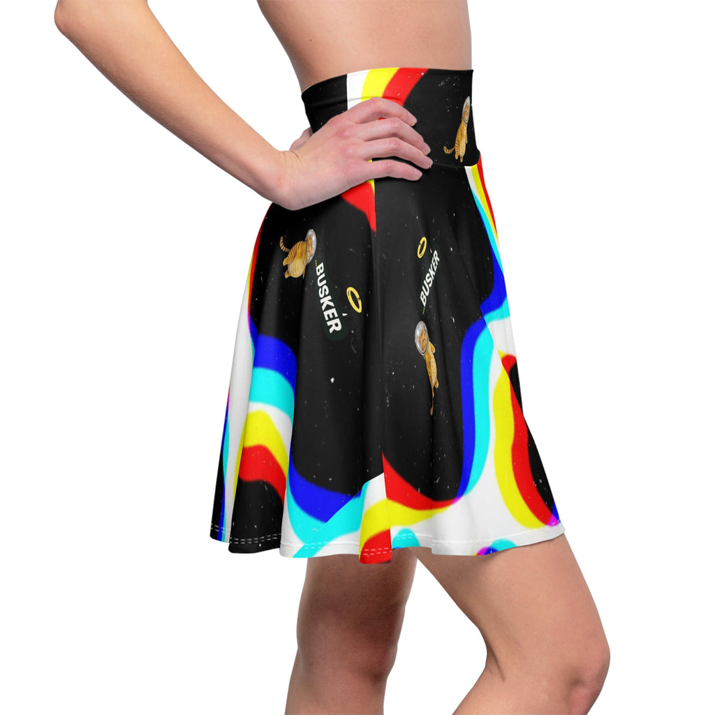 Colorful Women's Skater Skirt, Fun Party Outfit, Unique Gift for Her, Casual Wear, Festival Fashion, Summer Wardrobe Essential