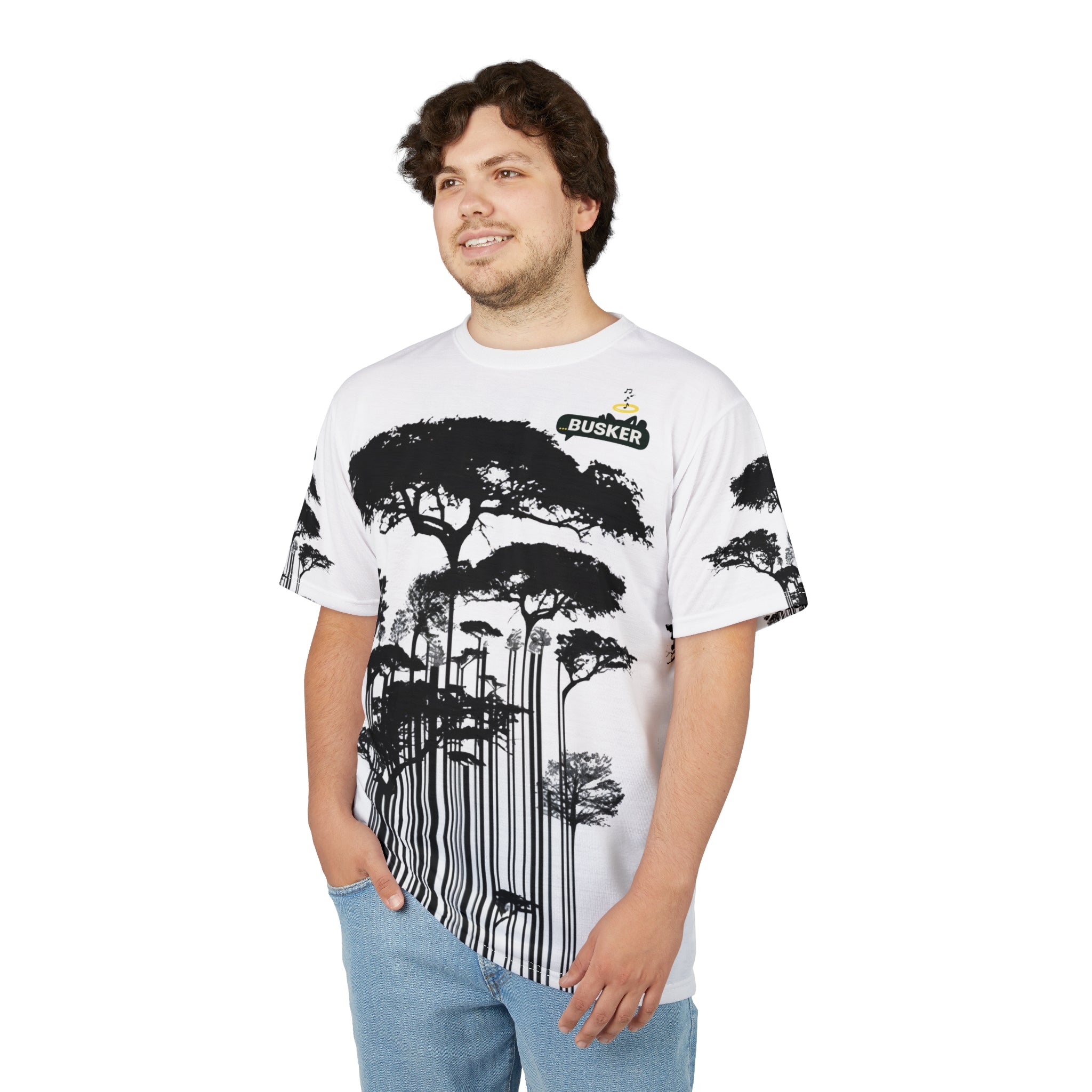 Stylish Nature-Inspired Unisex Tee, AOP T-Shirt for Outdoorsy People, Tree Lover Gift, Casual Streetwear, Eco-Friendly Fashion