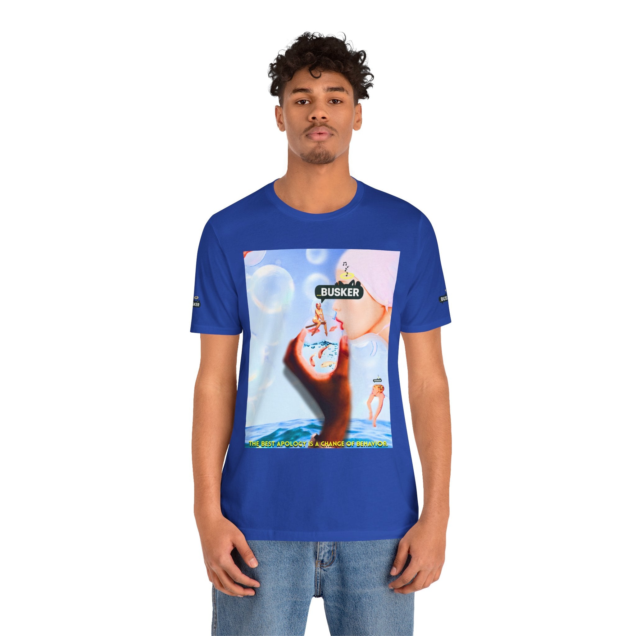 Busker Vibe Unisex Jersey Tee – Colorful Artistic Design for Summer Fun