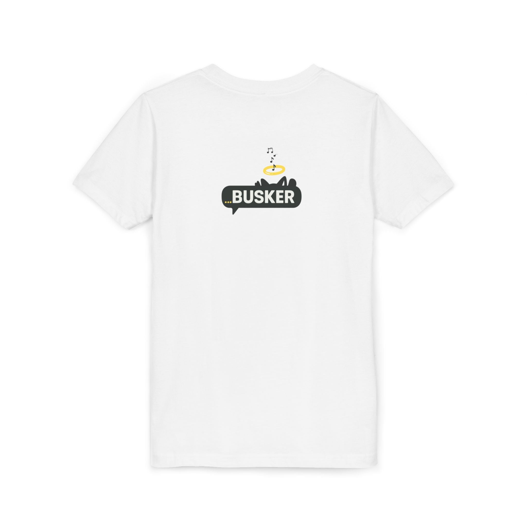 Youth Graphic Tee with Fun 'Busker' Design, Cool Summer Shirt, Gifts for Kids, Festival Attire, Trendy Youthwear