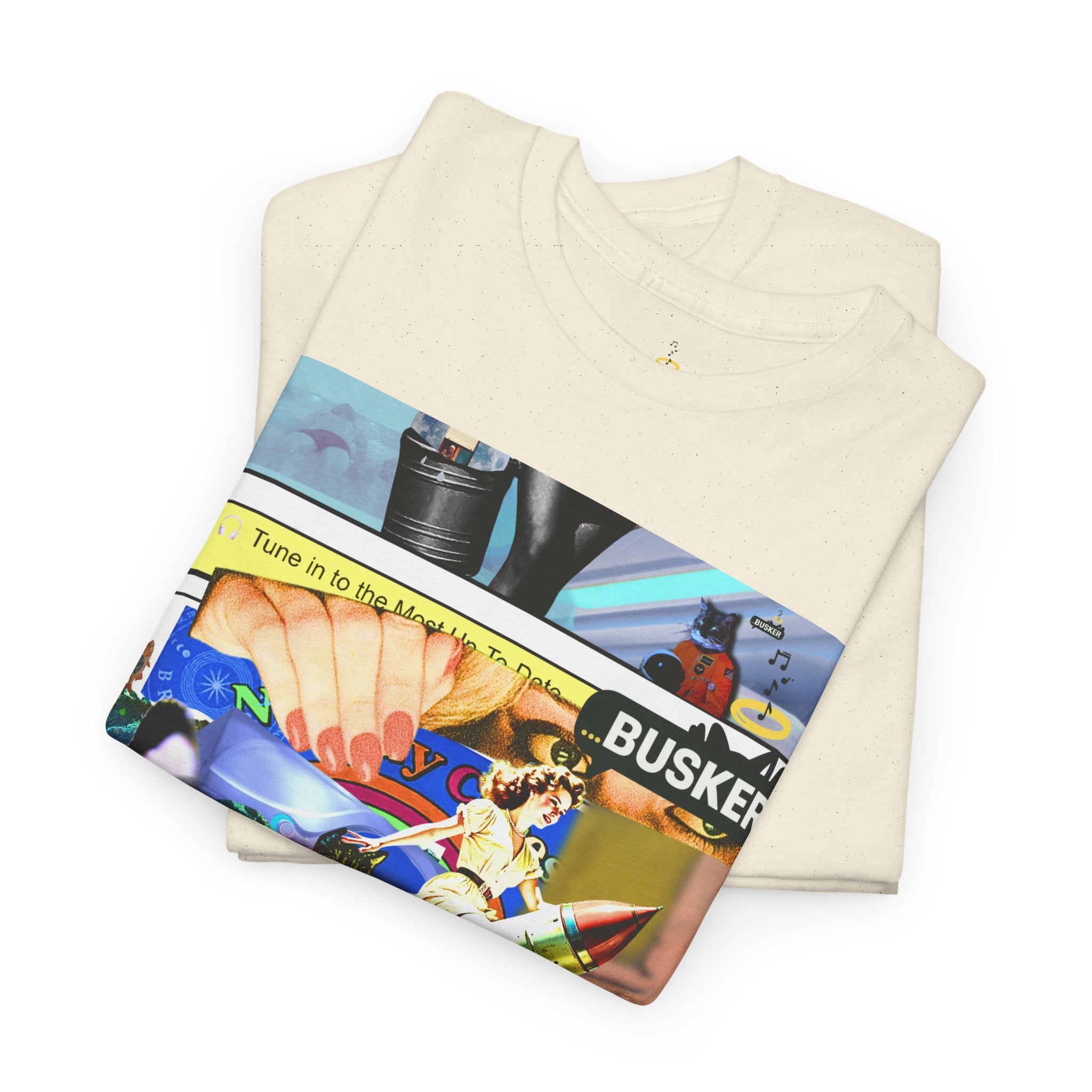 Cool Graphic Unisex Heavy Cotton Tee - 'Busker' Design