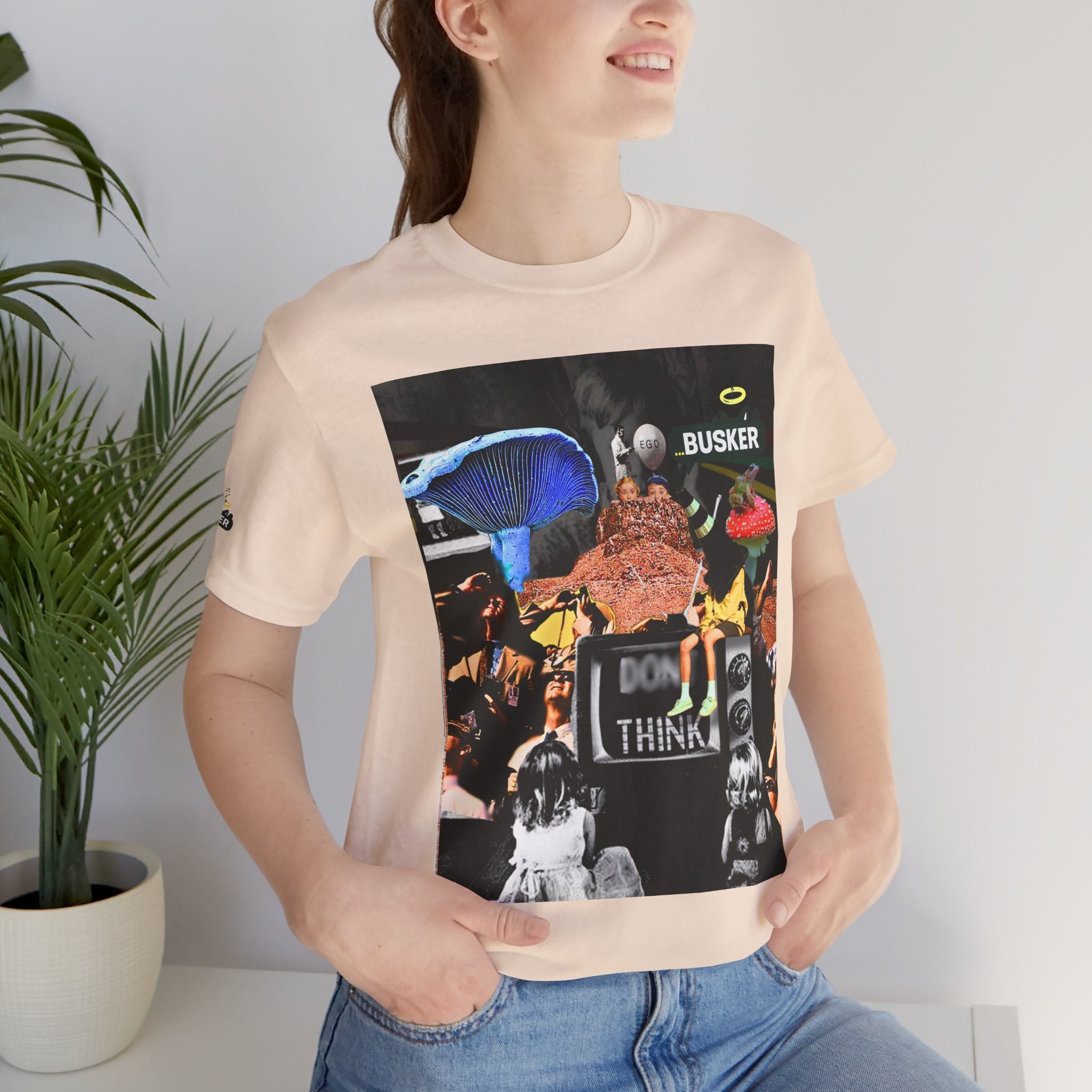 Creative Unisex Graphic Tee - 'I Don't Think' Busker Design