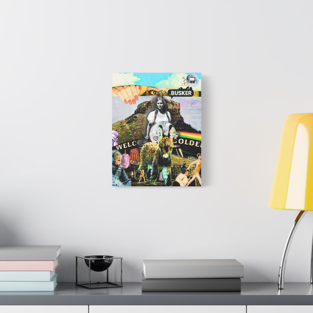 Artistic Stretched Canvas Print - 'Welcome to Golden' Collage