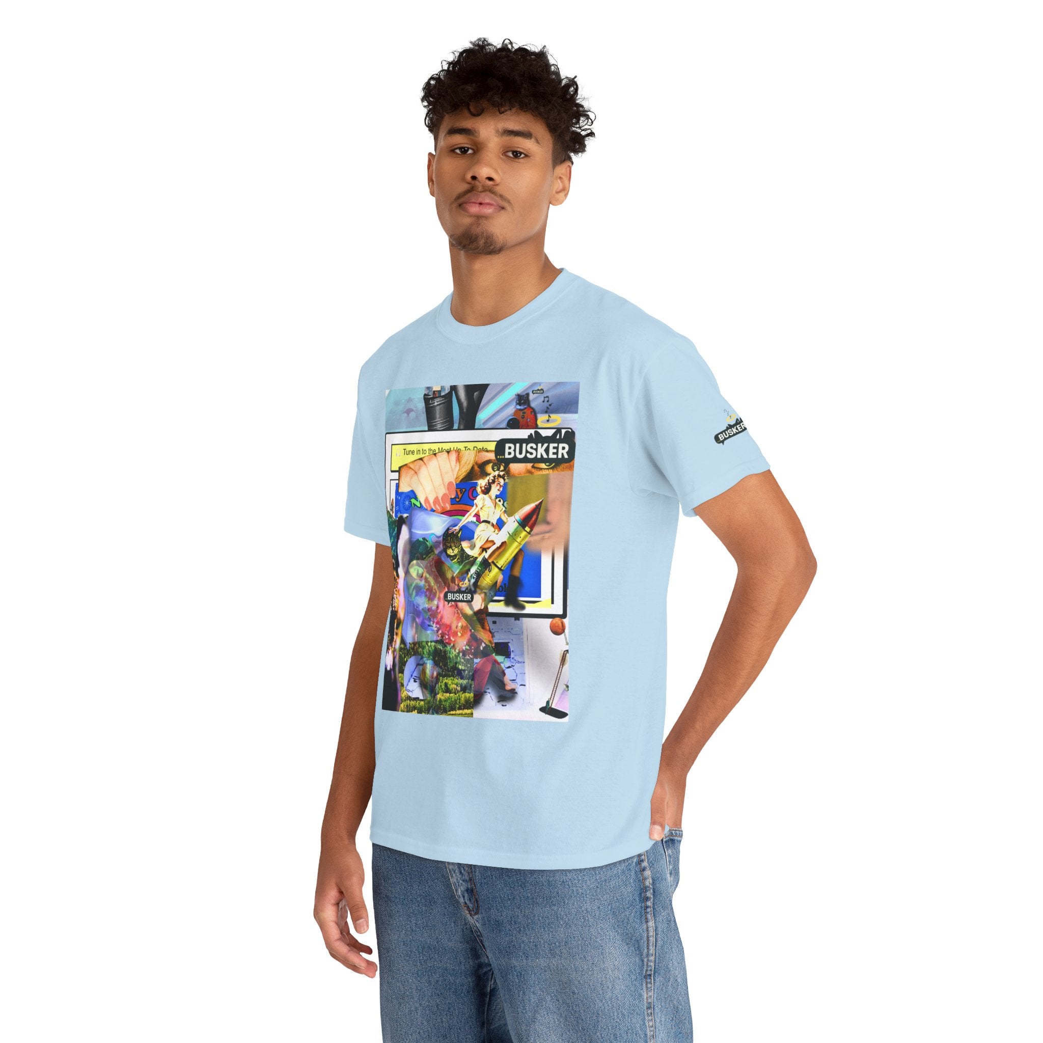 Cool Graphic Unisex Heavy Cotton Tee - 'Busker' Design