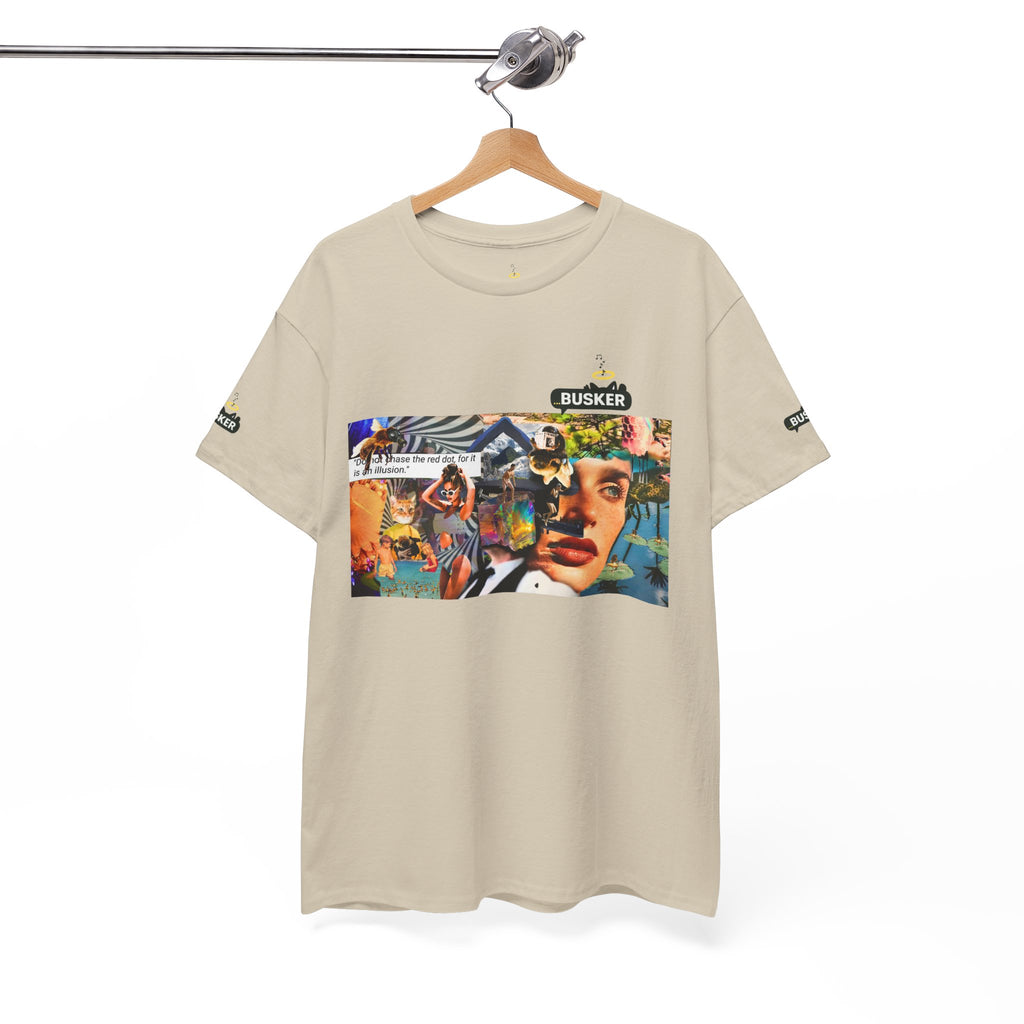 Artistic Unisex Heavy Cotton Tee - Vibrant Busker Design