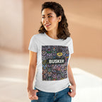 Colorful Cat Design Women's Tee, Casual Graphic Tee for Cat Lovers, Funny Gift for Friends, Summer Style, Unique Animal Art Shirt