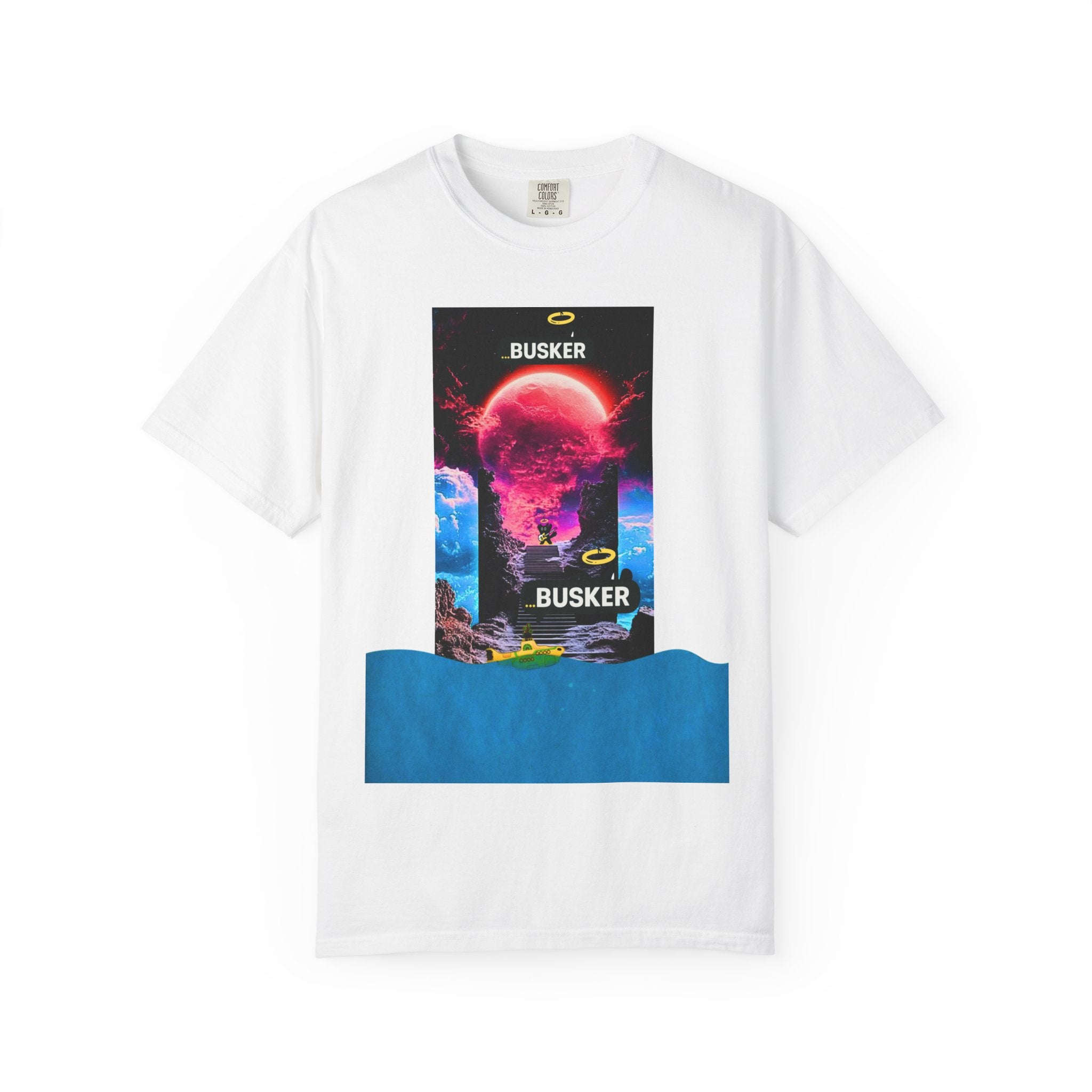 Unisex Garment-Dyed T-shirt with Colorful Retro Design, Music Lover Gift, Casual Wear, Festival Clothing, Unique Graphic Tee