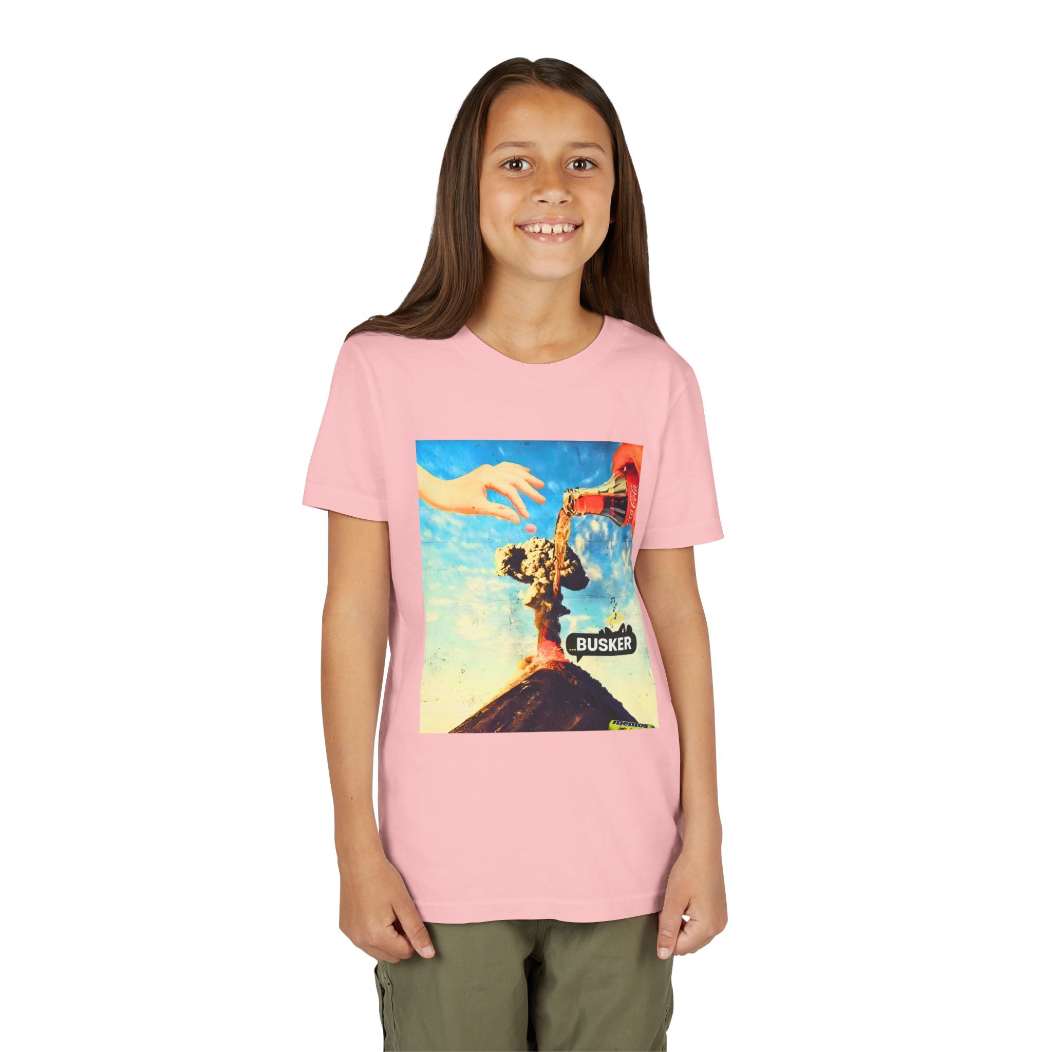 Busker Youth Short Sleeve Tee, Fun Summer Tee, Music Lover Gift, Kids Graphic T-Shirt, Festival Outfit, Creative Gift Idea