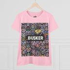 Colorful Cat Design Women's Tee, Casual Graphic Tee for Cat Lovers, Funny Gift for Friends, Summer Style, Unique Animal Art Shirt