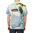 Colorful Unisex Cut & Sew Tee - 'BUSKER' Graphic Design for Creative Souls