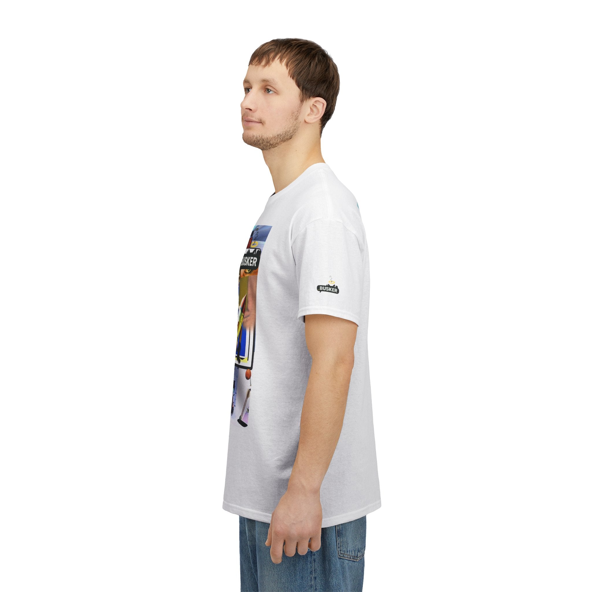 Cool Graphic Unisex Heavy Cotton Tee - 'Busker' Design