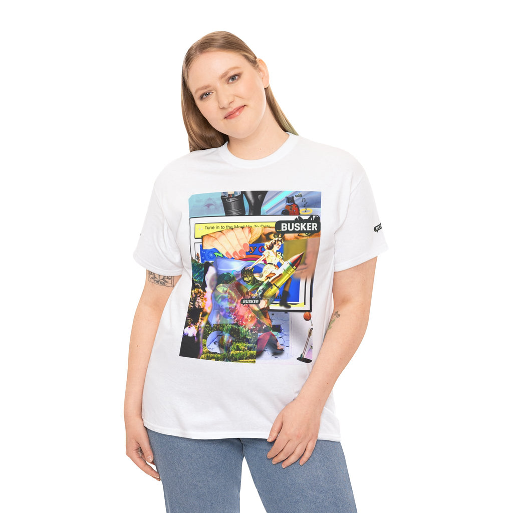 Cool Graphic Unisex Heavy Cotton Tee - 'Busker' Design