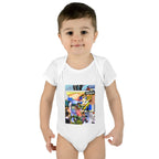 Colorful Baby Bodysuit with 'Busker' Design