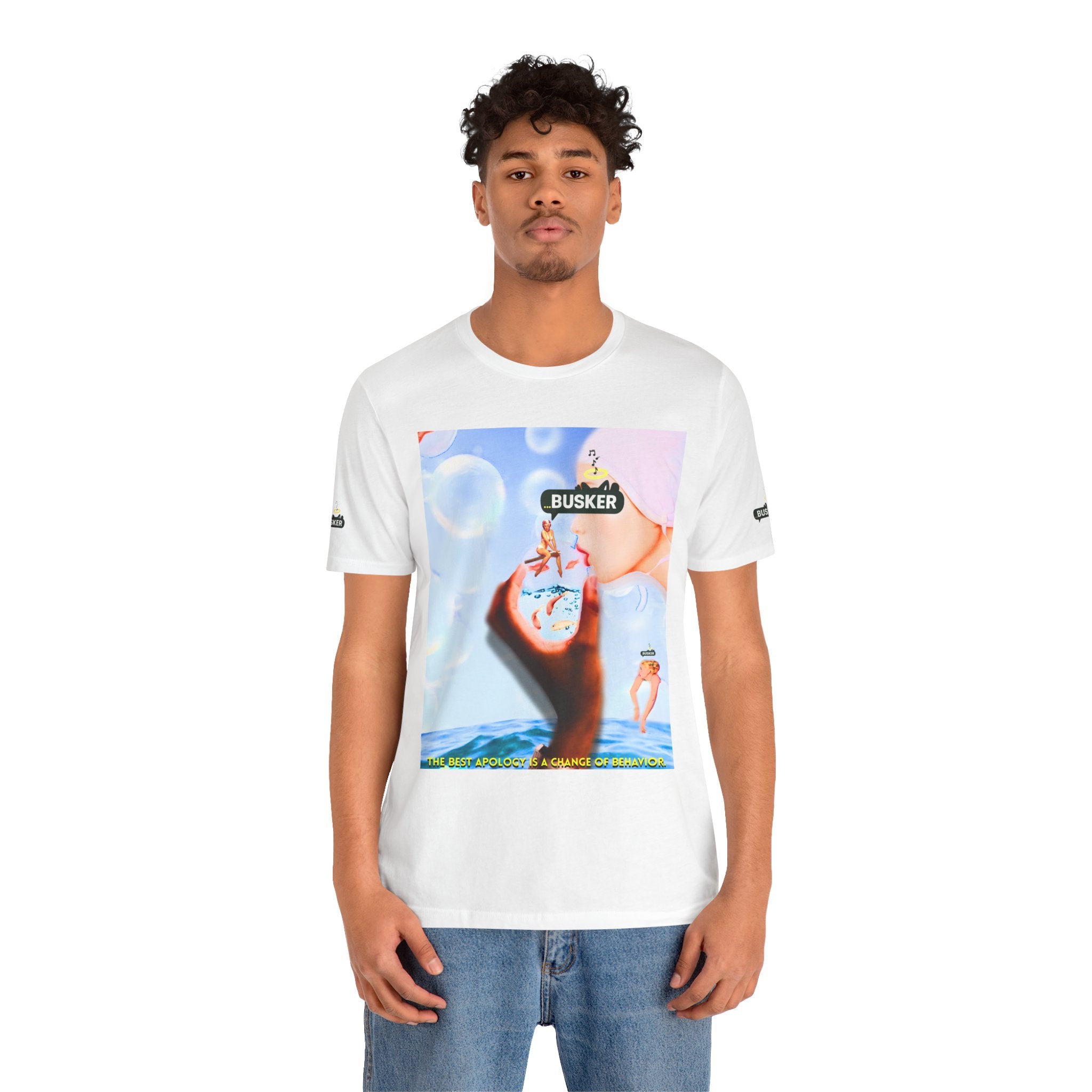 Busker Vibe Unisex Jersey Tee – Colorful Artistic Design for Summer Fun