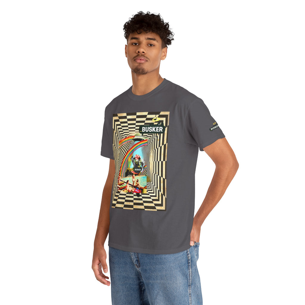 Retro Busker Graphic Tee - Unisex Heavy Cotton