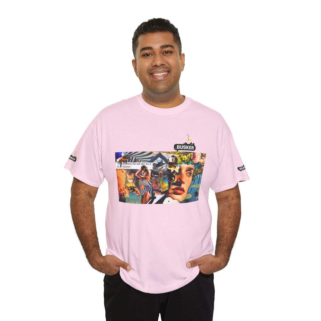 Artistic Unisex Heavy Cotton Tee - Vibrant Busker Design