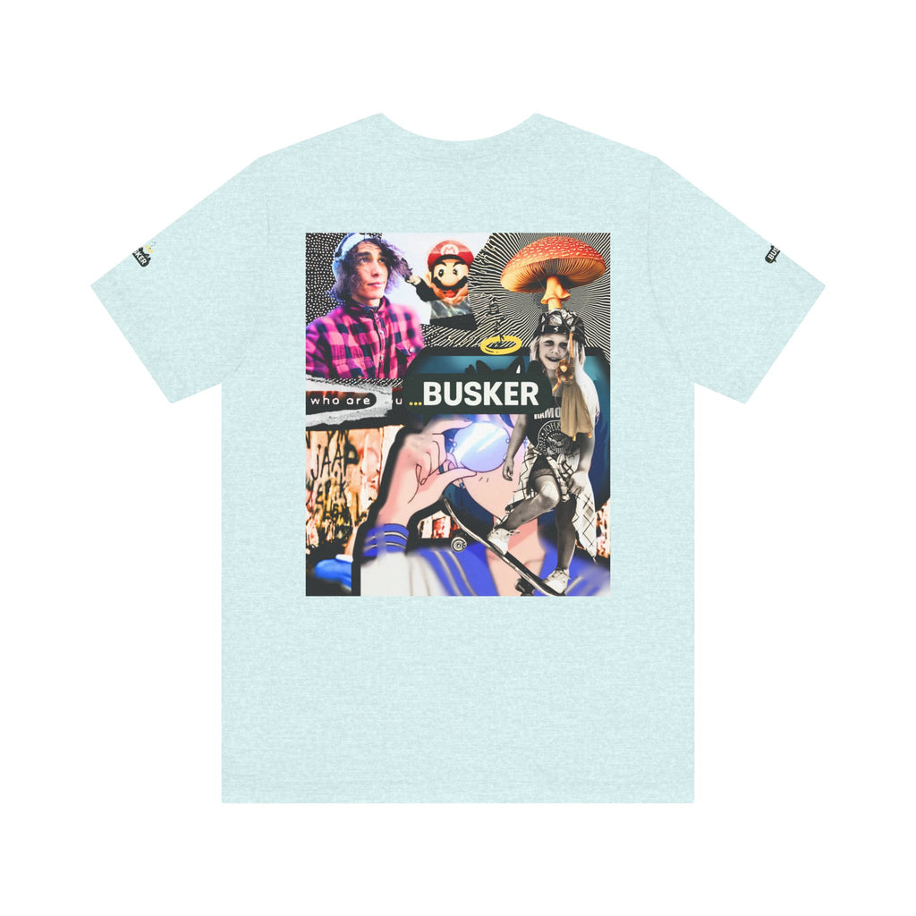 Busker Vibe Unisex Tee - Music & Art Collage Design