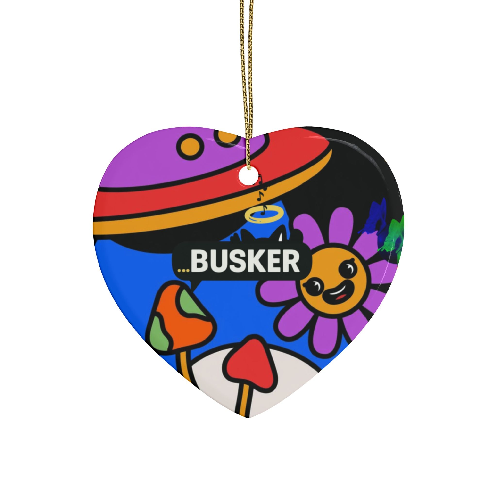Colorful Heart-Shaped Ceramic Ornaments, Fun Holiday Decor, Unique Gifts, Festive Tree Decorations, Vibrant Art for Celebrations