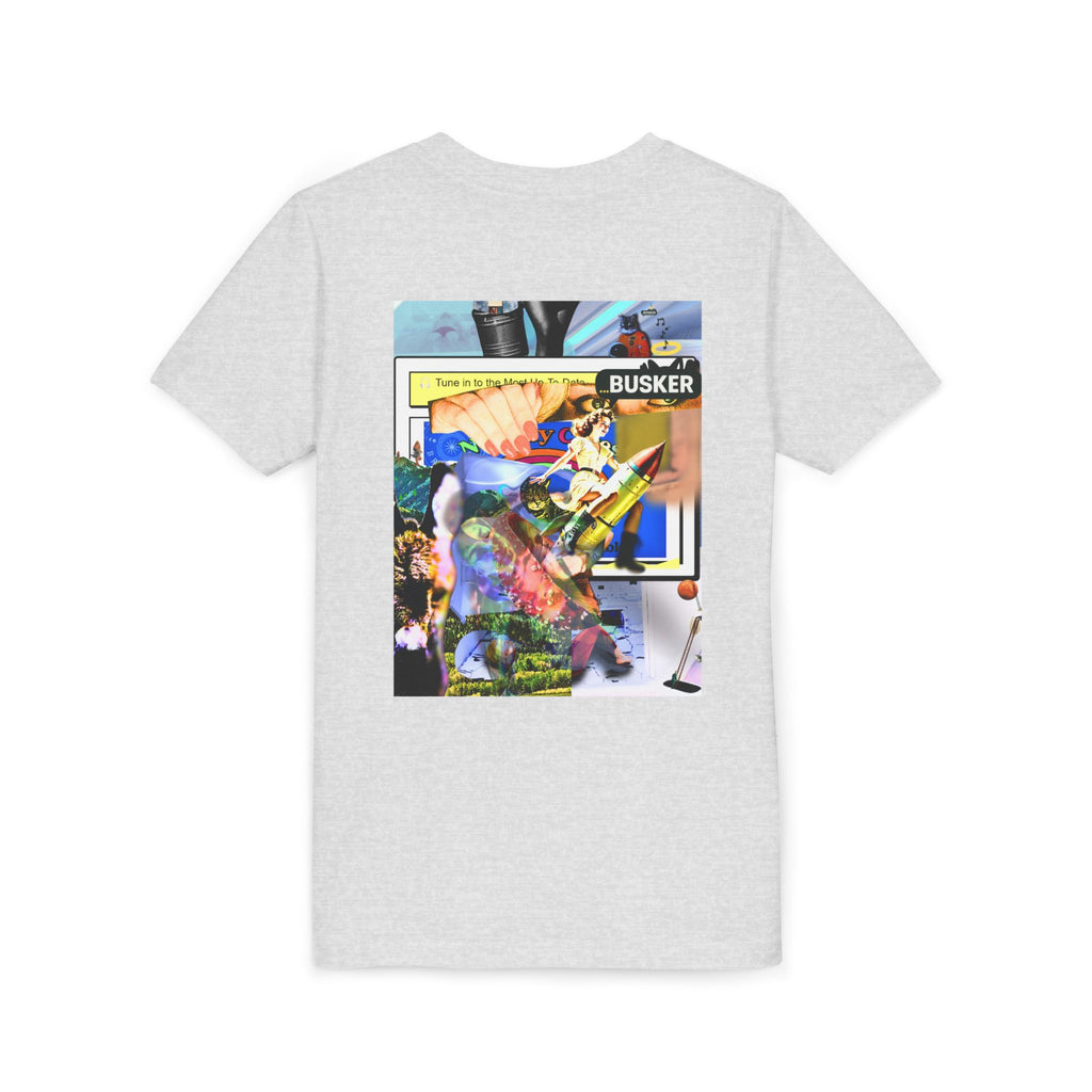 Colorful Youth Short Sleeve Tee - "Busker" Graphic Art Top
