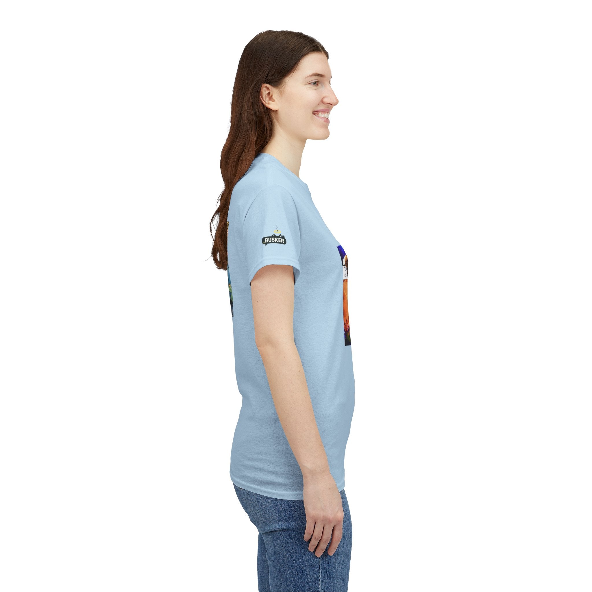 Artistic Unisex Heavy Cotton Tee - Vibrant Busker Design